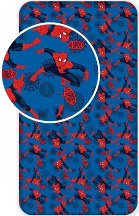 Spider-man Go Spidey - Hoeslaken - Simple - 90 x 200 cm - Blauw