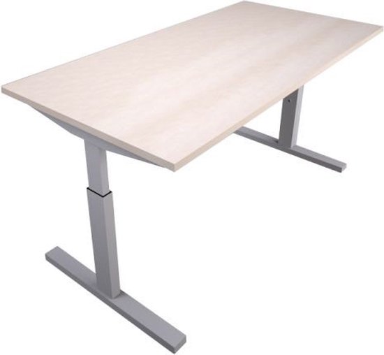 Offeco  Bureau Lobo  - Verstelbaar - Bureaus - Bureau - Kantoormeubels - Game bureau - height adjustable desk - Gaming desk - computertafel - Thuiswerken - 120x80cm - Aluminium - Wild peren-- blad-  onderstel- x80