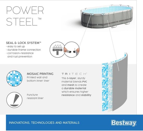 Bestway Steel Pro MAX zwembad - 366 x 100 cm (Hout) - Bestway
