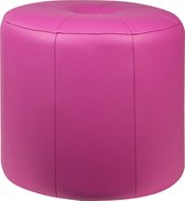 Mood poef hoog - kunstleder-roze bonbon- 40x34x40 cm