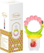 Biberoia®  Fruitspeen en rammelaar in 1 - Fopspeen - Baby – Extra speen in 3 maten S+M+L - Kinderbestek - Baby speelgoed – Kraamcadeau - Babyshower - Roze