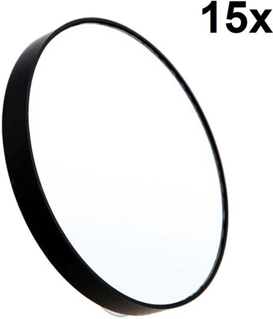 Make-up Spiegeltje – 8.8*8.8 cm – Vergroot 15x – Zwart