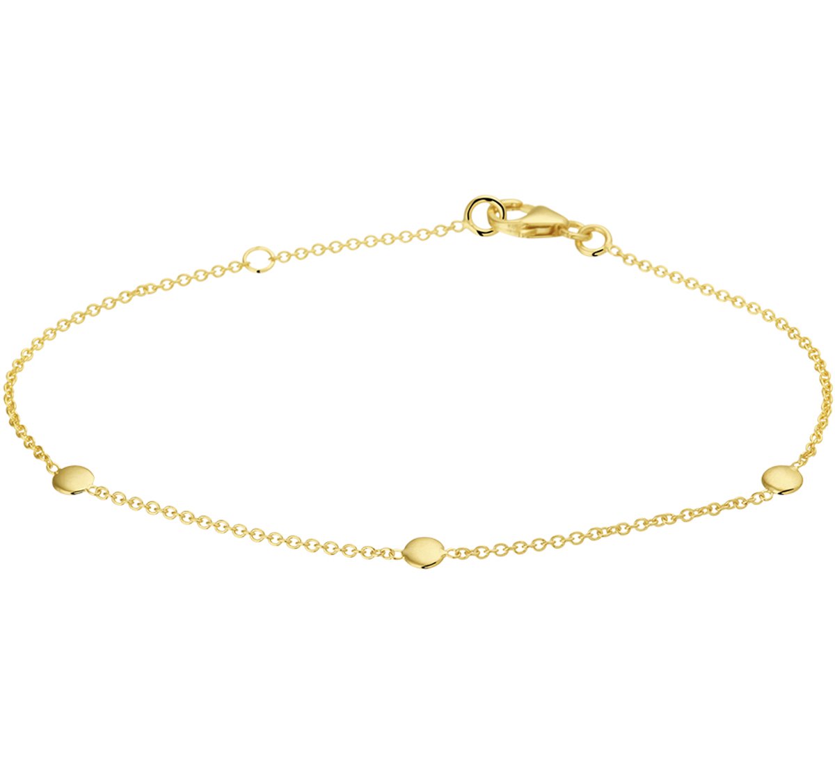 Marie-Celeste Armband Rondjes 1,2 mm 17 + 2 cm - Goud