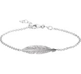 Glams armband veer 1,8 mm 16,5 + 2,5 cm - Zilver