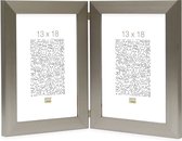 Deknudt Frames fotolijst S41VD1 H2V - zilver - tweeluik - 2x 13x18 cm