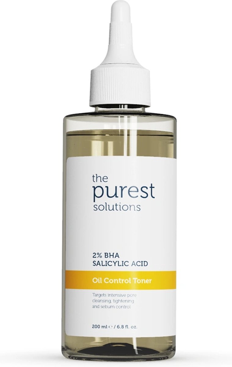 The Purest Solutions Oil Control Toner 2% BHA Salicylic Acid | Vegan | Vergrote en verstopte poriën | Mee-eters | Acne | Vernieuwing