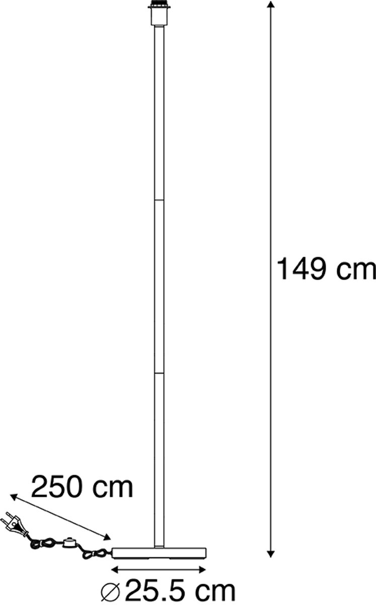 QAZQA simplo - Moderne Vloerlamp | Staande Lamp - 1 lichts - H 1490 mm - Goud/messing - Woonkamer | Slaapkamer thumbnail 4