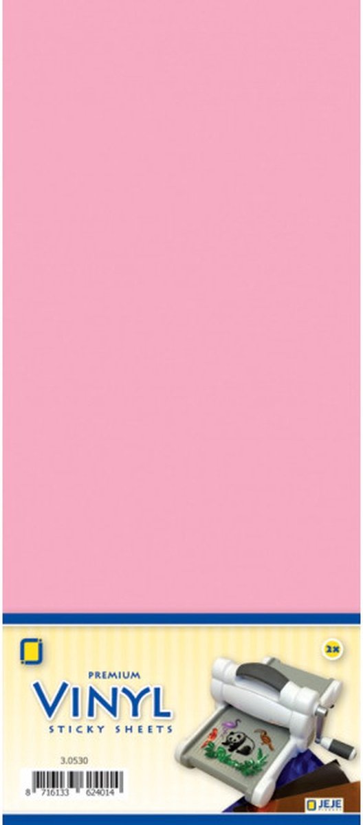 Crafts&Co Vinyl Stickervellen Volwassenen - Knutselen Meisjes - Embossing - DIY - Hobby - Fluor Roze