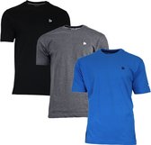 3-Pack Donnay T-shirt (599008) - Sportshirt - Heren - Black/Charcoal marl/Active Blue - maat 3XL