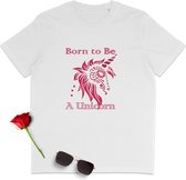 T Shirt Dames - Eenhoorn - Unicorn - Wit - Maat M