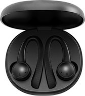 Audrax Sport - Volledig Draadloze Oordopjes - Met Siliconen Oorhaak - Waterproof - Bluetooth oordopjes voor Hardlopen, Fietsen en Fitness - Zwart