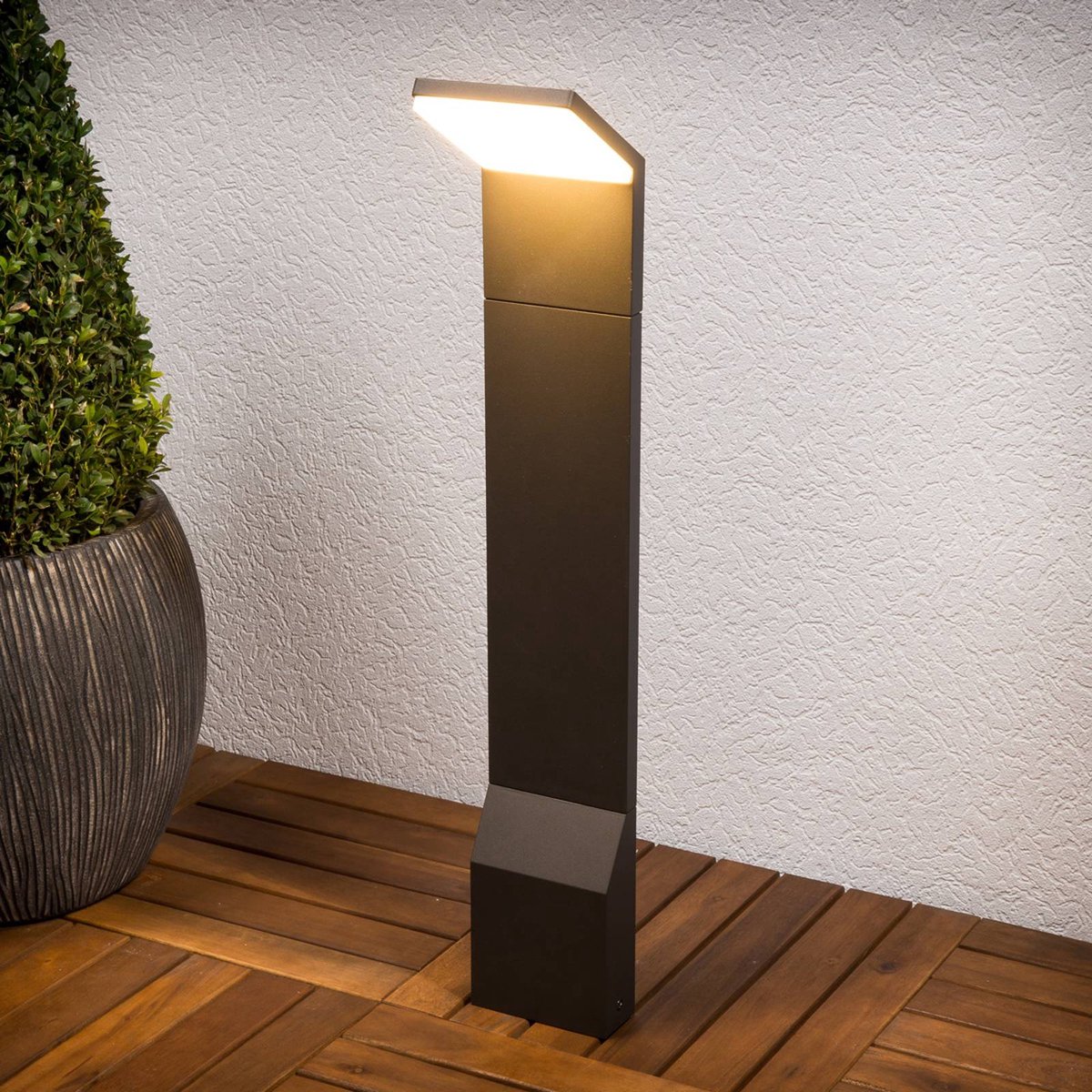 Lucande LED buitenlamp Sidny, 220 cm, antraciet, IP54