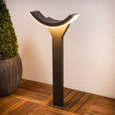 Lucande - LED buitenlamp - 1licht - aluminium, kunststof - H: 60 cm - grafietgrijs, wit - Inclusief lichtbron
