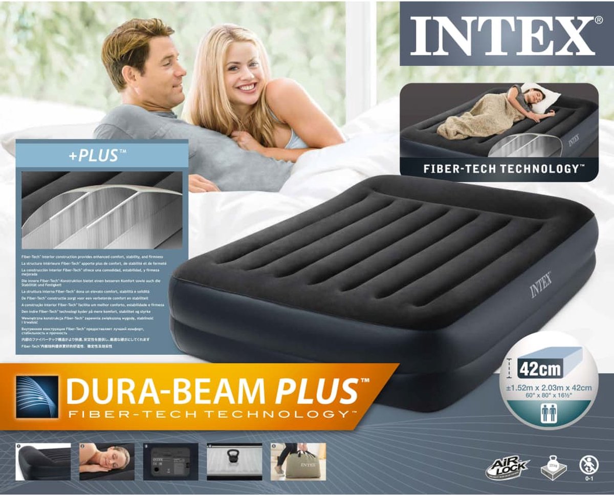 Intex Luchtbed Dura-Beam Plus Pillow Rest Raised queen 42 cm | bol.com