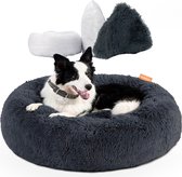Happysnoots Donut Hondenmand 70cm - Kattenmand - Hondenbed - Fluffy - Dog Bed - Wasbaar - Grijs