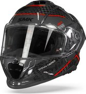 SMK Titan Carbon Nero Rood Grijs Integraalhelm - Maat M