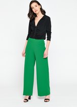 LOLALIZA Wijde broek met elastiek - Groen - Maat 42