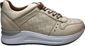 Manlisa Mt 39 veters studs lederen comfort sneakers S247-2263 beige