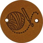Leren Label Crochet / haken rond 2cm - Durable - 2 stuks