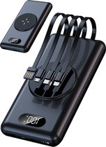 Bol.com iSetchi 20.000 mAh Powerbank (4-in-1) Geschikt voor MagSafe - Ingebouwde Oplaad kabels - Meneemformaat - Universeel - Dr... aanbieding