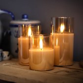KENN 3D Kaarsen Set - Glazen Behuizing - Inclusief Afstandsbediening - Realistische Wax Kaarsen - Kerstverlichting