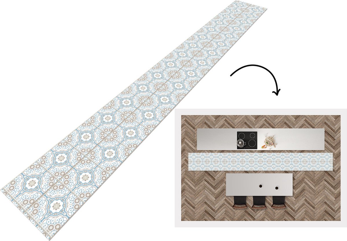 KitchenYeah Keukenloper - Keukenmat - Bloemen - Portugal - Design - Keuken vloerkleed multicolor, foto 3