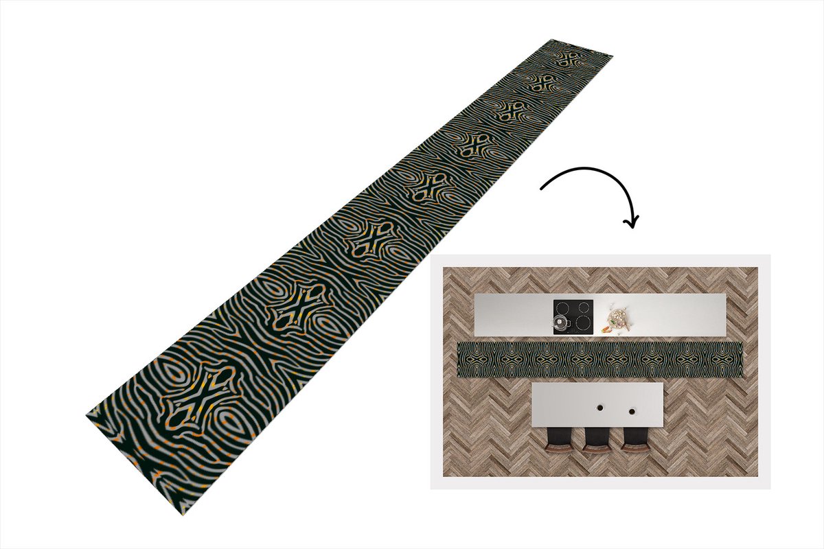 KitchenYeah Keukenloper - Keukenmat - Zebra - Dierenprint - Patronen - 400x50 cm - Keuken vloerkleed Multicolor