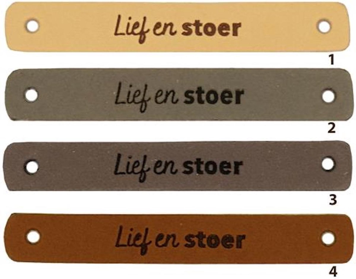 Durable Leren Label – "Lief en Stoer" – Duurzaam & Stijlvol (2 stuks)