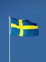 Zweedse Vlag - Zweden Vlag - 90x150cm - Sweden Flag - Originele Kleuren - Sterke Kwaliteit Incl Bevestigingsringen - Hoogmoed Vlaggen