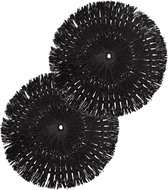 Set de 12x sets de table raphia noir - 38 cm - Dessous de table