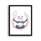 Schilderij  Yoga panda - Namaste / Jungle / Safari / 50x40cm