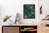 Schilderij  Gouden botanische palmboom bladeren - rechts / Planten / Bladeren / 40x30cm