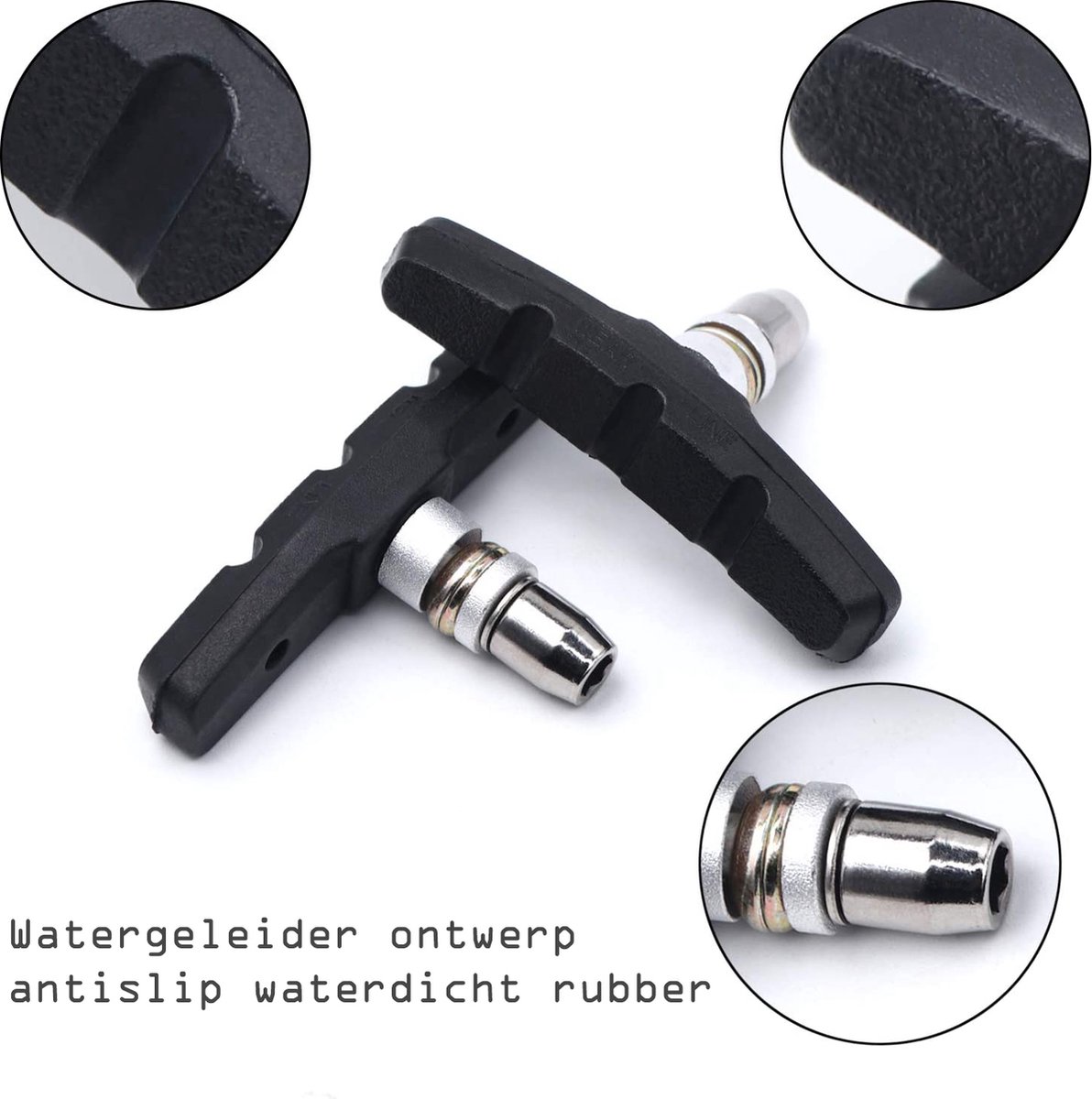 SenluKit 4 paar V-fietsremblokken, V-brake fietsremblokken voor Shimano, Tektro, Avid, Clarks, Contec, Sram, XLC remprestaties, duurzame en nauwkeurige remblokken 70 mm