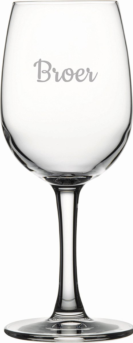 Gegraveerde witte wijnglas 26cl Broer