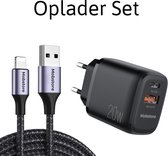Mobstore iPhone Oplader - Snellader - Inclusief Kabel - 2 meter - Lightning Kabel - 20W PD