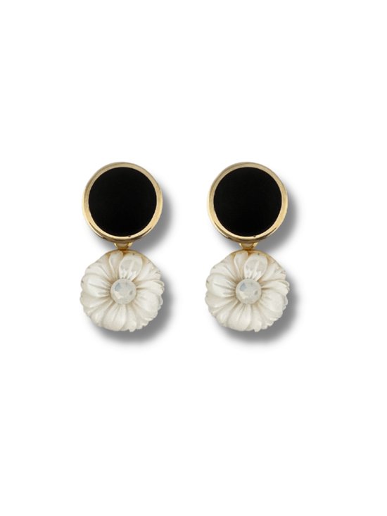 Zatthu Jewelry - N22RSVJ424 - Boucles d'oreilles Imra avec pendentif fleur