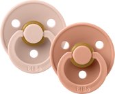 Bibs Fopspeen - Zomerset - 2 stuks Roze & Oranje (Blush & Peach) - Maat 1 0-6 maanden