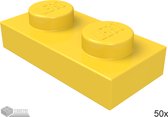 LEGO Plaat 1x2, 3023 Geel 50 stuks