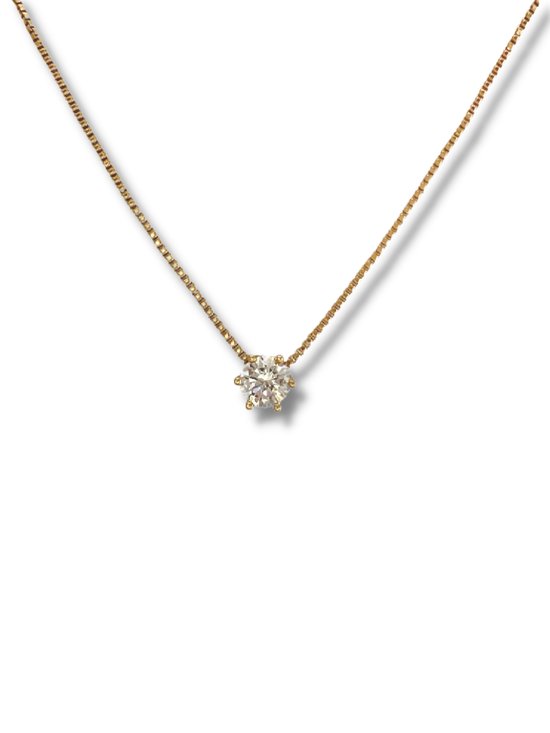 Zatthu Jewelry - N21AW408 - Igna ketting met zirkonia hanger goud