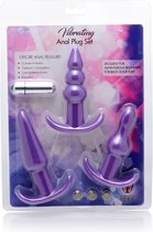 4 Piece Vibrating Anal Plug Set - Purple - Kits purple