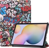 Samsung Galaxy Tab S8 Hoes - Mobigear - Tri-Fold Serie - Kunstlederen Bookcase - Graffiti - Hoes Geschikt Voor Samsung Galaxy Tab S8