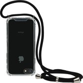 Apple iPhone SE (2022) Hoesje - Mobiparts - Lanyard Serie - TPU Hoesje met koord - Transparant / Zwart - Hoesje Geschikt Voor Apple iPhone SE (2022)