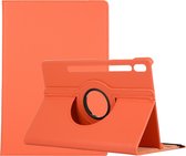 Samsung Galaxy Tab S8 Hoes - Mobigear - 360 Rotating Serie - Kunstlederen Bookcase - Oranje - Hoes Geschikt Voor Samsung Galaxy Tab S8