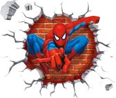 Muursticker Spiderman | Spider-Man door muur (3D-effect) | Muursticker superheld Marvel Avengers | Deursticker Kinderkamer Jongenskamer | 50 x 40 cm