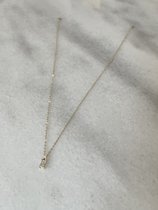 Marie-Lin Jewelry - minimalistische ketting met steentje - 925 sterling - 40 cm