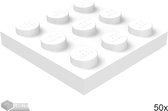 LEGO Plaat 3x3, 11212 Wit 50 stuks