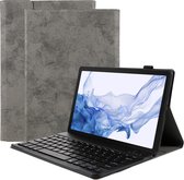Samsung Galaxy Tab S8 Hoes met Toetsenbord - 11 inch - met QWERTZ toetsenbord - Vintage Bluetooth Keyboard Cover – Grijs