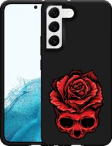 Galaxy S22 Hoesje Zwart Red Skull - Designed by Cazy