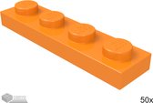 LEGO Plaat 1x4, 3710 Oranje 50 stuks
