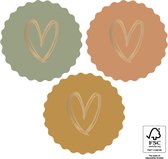 House Of Products - Stickers - Cadeauversiering - Sluitsticker- Hart Goud - Faded Dark - 24 stuks - ø 55 mm